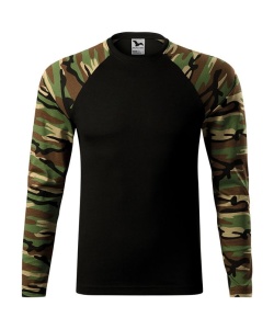 Bluza cu maneca lunga tip camuflaj de culoare maro