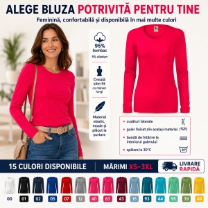Bluză de Femei cu Mâneci Lungi | 15 culori disponibile -139 - Img 5