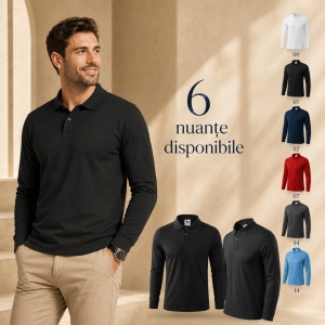 Bluză Polo Bărbați Mânecă Lungă | Stil Office | 6 Culori Disponibile - 211 - Img 4