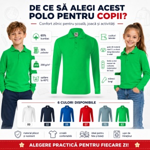 Bluză Polo Copii Simplă pentru Uniforma Școlară - Img 10
