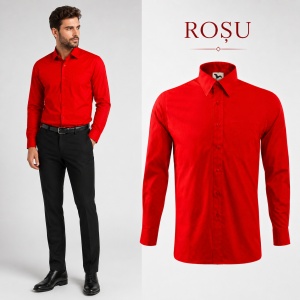 Cămașă bărbați cu mânecă lungă Malfini 209 Style LS, 100% bumbac, croială regular fit, guler clasic și buzunar la piept - Img 15