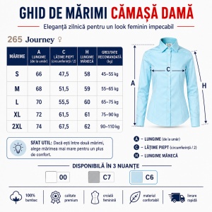 Cămașă Damă Elegantă din 100% Bumbac, Premium – Office & Business, Mânecă Lungă, Croială Cambrată - Img 4