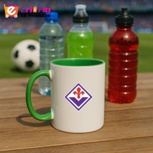 Cana ACF Fiorentina Italia , cu logoul stema echipei, Cadoul Perfect - Img 21