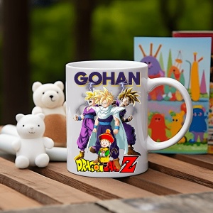 Cana alba pentru copii personalizata personajul Gohan Dragon Ball Z - cadou
