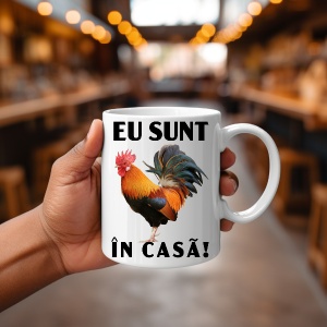 Cana alba personalizata cu text haios Eu sunt Cocosul in casa -cadou - Img 2
