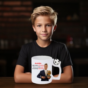 Cana Antistres Personalizată cu jucatorul Cristiano Ronaldo - Citat Ambitie - Img 2