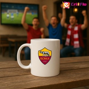 Cana AS Roma Italia , cu logoul stema echipei, Cadoul Perfect - Img 18