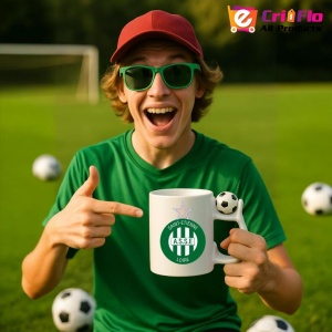 Cana AS Saint-etienne Franta , cu logoul stema echipei, Cadoul Perfect - Img 12