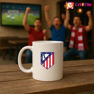 Cana Atletico Madrid Spania , cu logoul stema echipei, Cadoul Perfect - Img 18