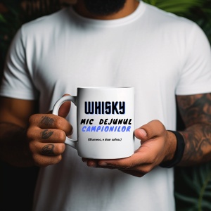 Cana haioasa personalizata cu textul Whisky Mic dejun Al campionilor! Glumesc e doar cafea! - Img 3