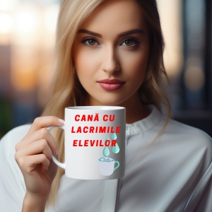 Cana haioasa personalizata pentru profesori cu textul Cana cu lacrimile elevilor - Img 3