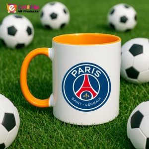 Cana Paris Saint Germain Franta , cu logoul stema echipei, Cadoul Perfect - Img 43