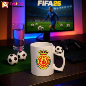 Cana Rcd mallorca Spania , cu logoul stema echipei, Cadoul Perfect - Img 11
