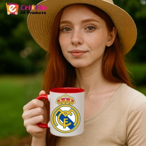Cana Real Madrid CF Spania , cu logoul stema echipei, Cadoul Perfect - Img 48