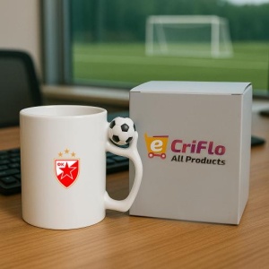 Cana Red Star Belgrade Serbia , cu logoul stema echipei, Cadoul Perfect - Img 9