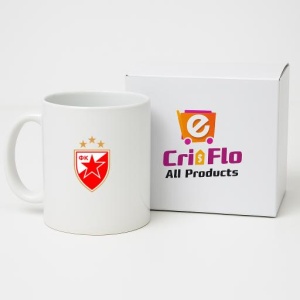 Cana Red Star Belgrade Serbia , cu logoul stema echipei, Cadoul Perfect - Img 14