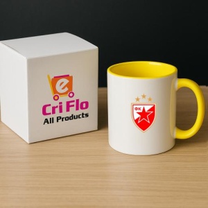 Cana Red Star Belgrade Serbia , cu logoul stema echipei, Cadoul Perfect - Img 29