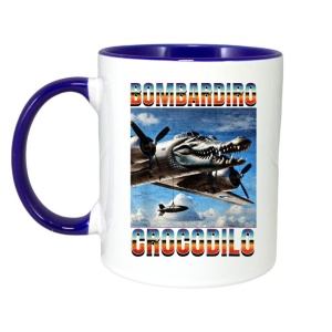 Cana Tralalero TraLaLa cu Bombardiro Crocodilo Funny Trendy Italian Brainrot Meme - Img 3