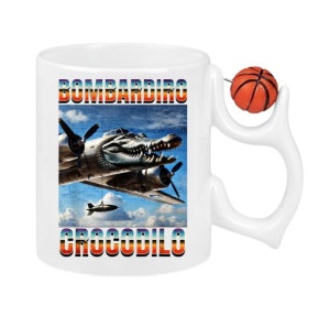 Cana Tralalero TraLaLa cu Bombardiro Crocodilo Funny Trendy Italian Brainrot Meme - Img 8
