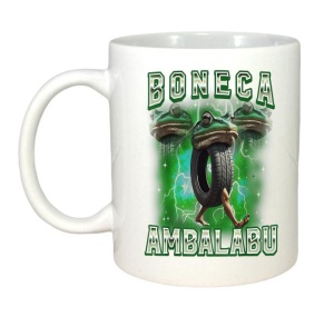 Cana Tralalero TraLaLa cu Boneca Ambalabu Funny Frog Meme Bootleg Italian Brainrot - Img 2