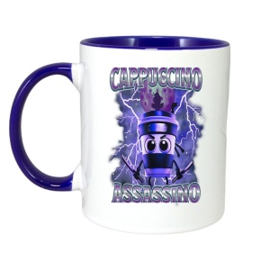 Cana Tralalero TraLaLa cu Italian Brainrot Cappuccino Assassino, Funny Cappuccino Meme - Img 3
