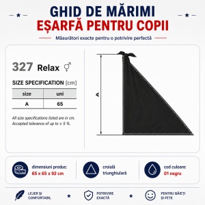 Eșarfă Triunghiulară Copii Unisex, Multifuncțională și cu Uscare Rapidă – Relax 327 - Img 6