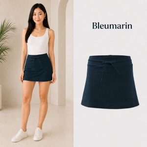 Fustă Damă 2 în 1 tip Fustă-Pantalon cu Pantaloni Scurți, Casual Sport și Elastică – Two in One 604 - Img 13