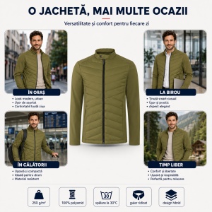 Geacă Bărbați tip Jachetă Hibridă Profesională, Matlasată și Softshell – Cross 555 - Img 6