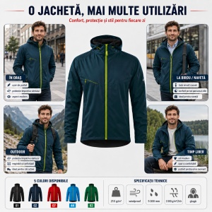 Geacă Bărbați tip Jachetă Softshell cu Glugă, Impermeabilă și Rezistentă la Vânt – Cool 515 - Img 10