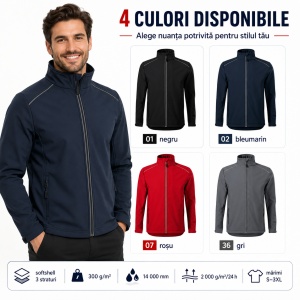 Geacă Bărbați tip Jachetă Softshell fără Glugă, Impermeabilă și Elastică – Valley 536