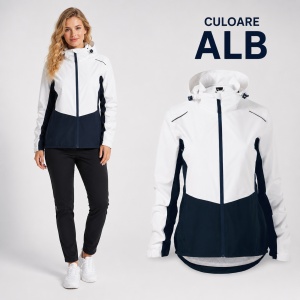 Geacă Damă tip Jachetă Impermeabilă cu Glugă Detașabilă, Ușoară și Windproof – Rainbow 539 - Img 11