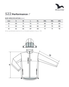 Tabel marimi dimensiuni geaca softshell barbati