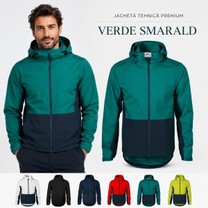 Geacă tip Jachetă Impermeabilă Bărbați cu Glugă Detașabilă, Windproof – Rainbow 538 - Img 16