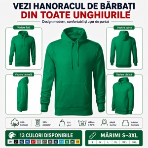 Hanorac Bărbați F13 Cape Free cu Glugă, 65% Bumbac, 320 g/m², 13 Culori, S–3XL - Img 6