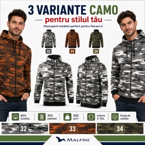 Hanorac Camuflaj Bărbați Malfini cu Glugă – tip Vânătoare și Activități Outdoor