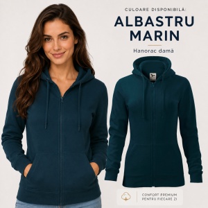 Hanorac Damă cu Fermoar și Glugă Malfini 411 Trendy Zipper – 300 g/m² - Img 12