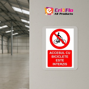 Indicator Accesul cu biciclete este interzis indicator de interzicere, Sticker autocolant - Img 4