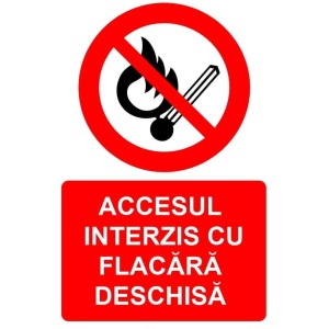 Indicator Accesul interzis cu flacara deschisa indicator de interzicere, Sticker autocolant