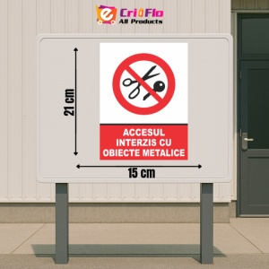 Indicator Accesul interzis cu obiecte metalice, Sticker autocolant - Img 2
