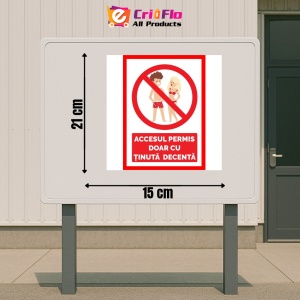 Indicator Accesul permis doar cu tinuta decenta, Sticker autocolant - Img 2