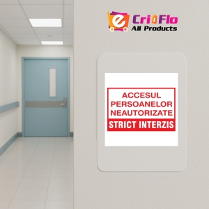 Indicator Accesul persoanelor neautorizate strict interzis, Sticker autocolant - Img 5
