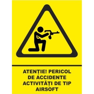 Indicator Activitati airsoft, Sticker autocolant