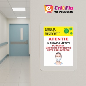 Indicator Afis info COVID, Sticker autocolant - Img 5