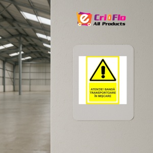 Indicator Atentie banda transportoare in miscare, Sticker autocolant - Img 4