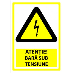 Indicator Atentie bara sub tensiune, Sticker autocolant - Img 1