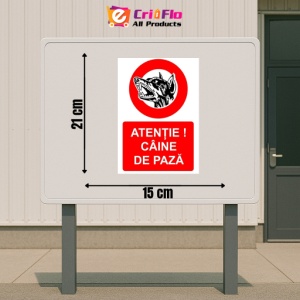 Indicator Atentie caine de paza indicator de interzicere, Sticker autocolant - Img 2