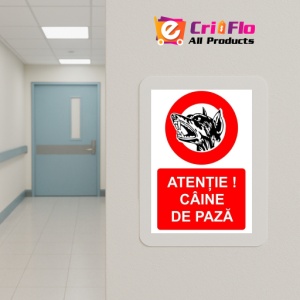 Indicator Atentie caine de paza indicator de interzicere, Sticker autocolant - Img 5
