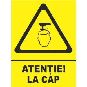 Indicator Atentie la cap, Sticker autocolant