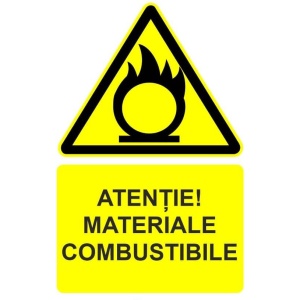 Indicator Atentie materiale combustibile indicator de avertizare, Sticker autocolant - Img 1