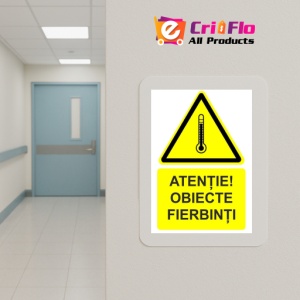 Indicator Atentie obiecte fierbinti indicator de avertizare, Sticker autocolant - Img 5